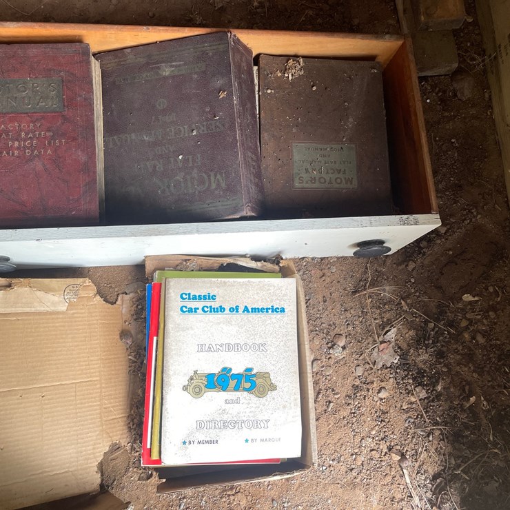 #1248 • Wooden Crate of Vintage Automotive Manuals