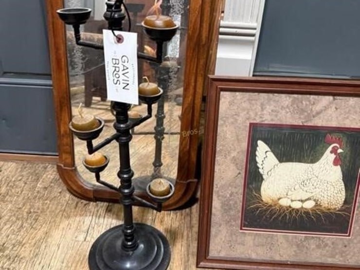 mirror,-candle-holder-&-hen-picture-image-3