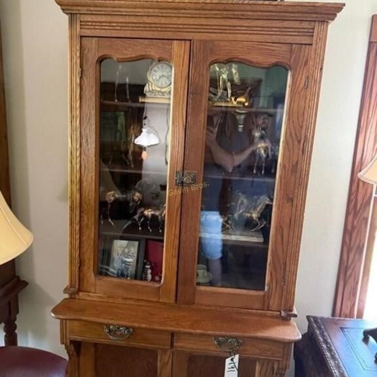 Oak Wood Display Cabinet