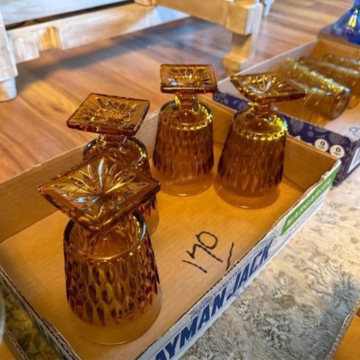 (4) Amber Glasses