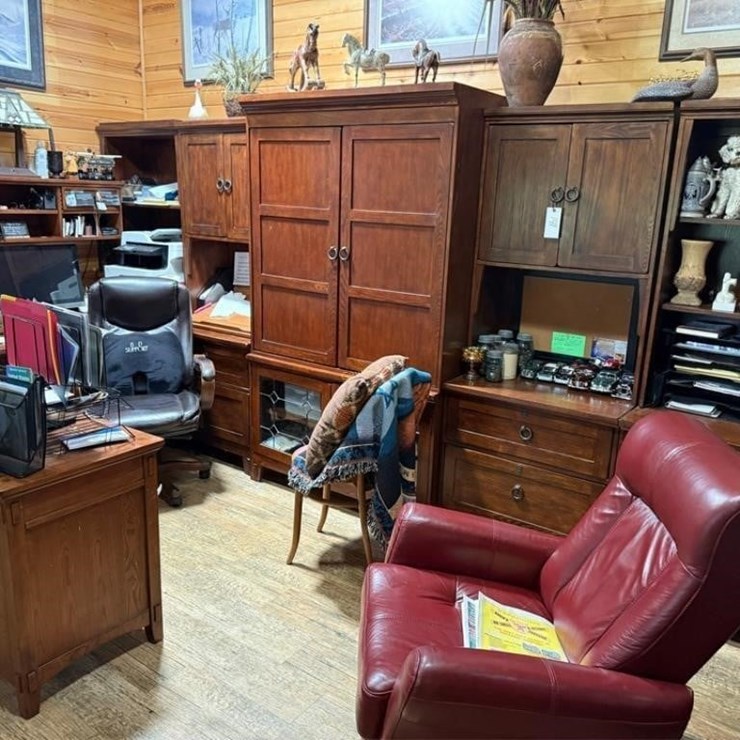 Oak Wood Desk Set - 9pc