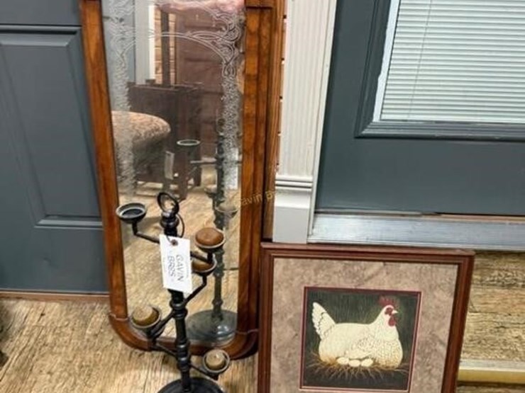 mirror,-candle-holder-&-hen-picture-image-1