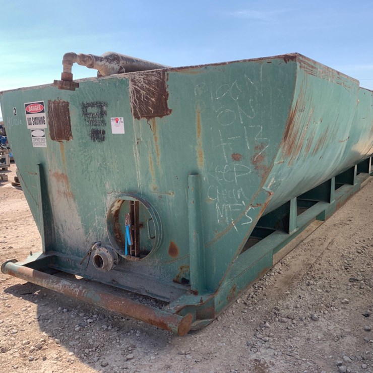 40’L x 11’ W x 7’ T 350bbl Round Bottom Open Top Skidded Tank