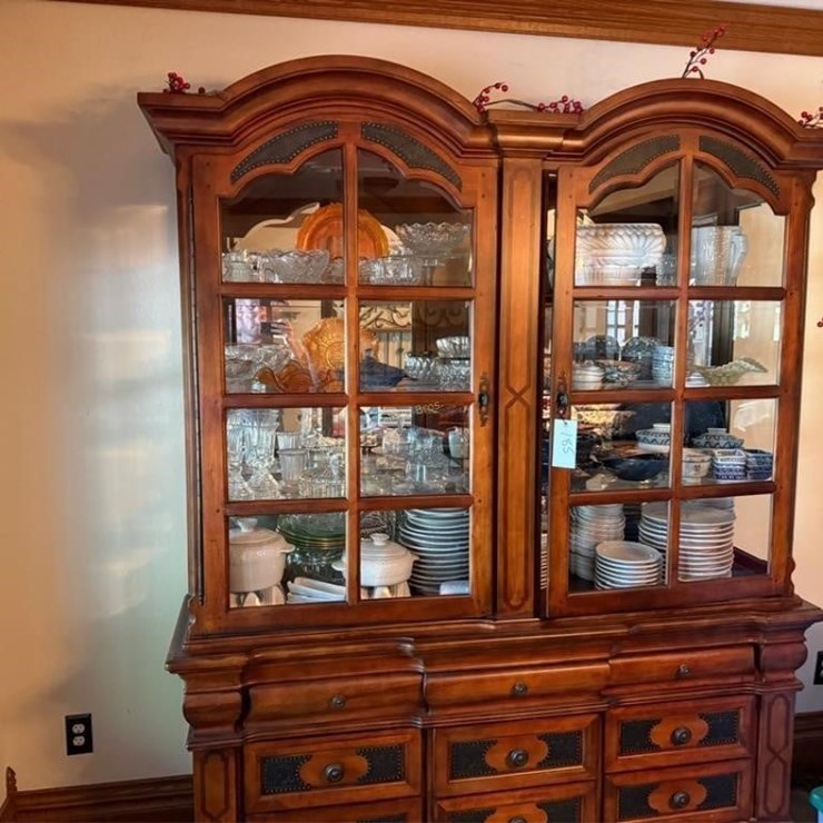 Large Glass Door Display Lighted Cabinet