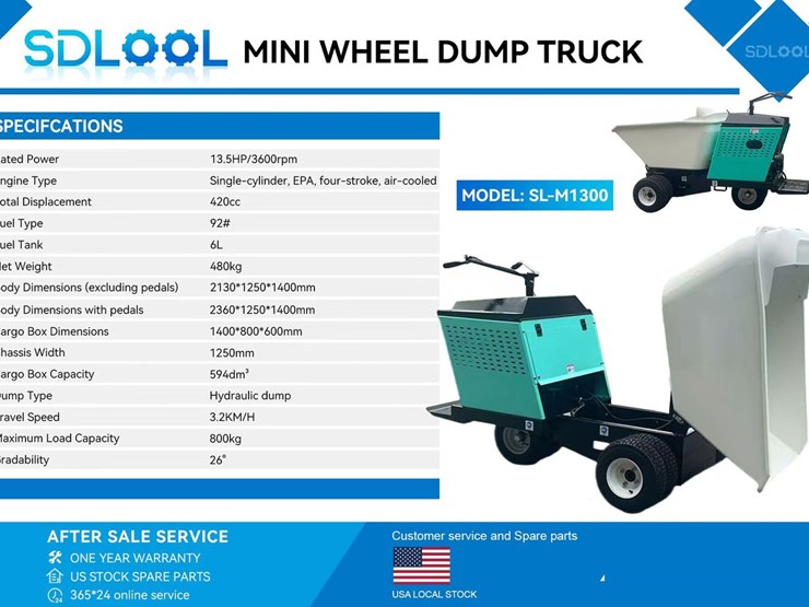 2026-sdlool-sl-m1300-mini-wheel-dump-truck-(unused)-image-1