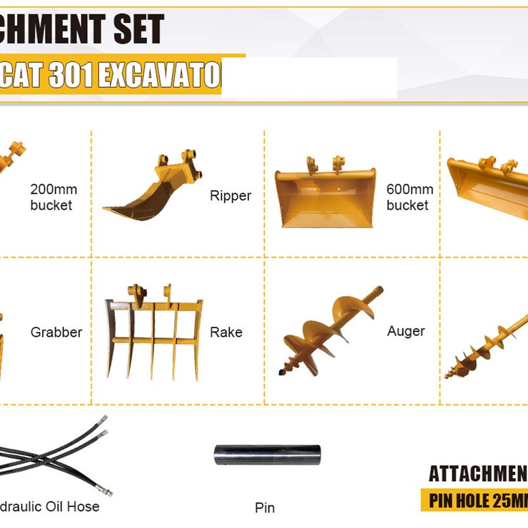 2026 GIYI Cat 301 Excavator Rake (Unused)