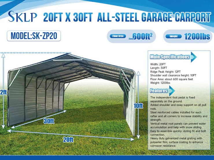 2026-sklp-sk-zp20-all-steel-garage-carport-(unused)-image-5