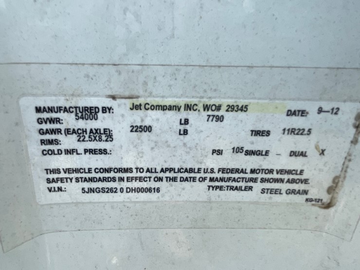 #1260-•-2013-jet-co-tandem-axle-26'-grain-trailer-(has-wi-title)-image-7