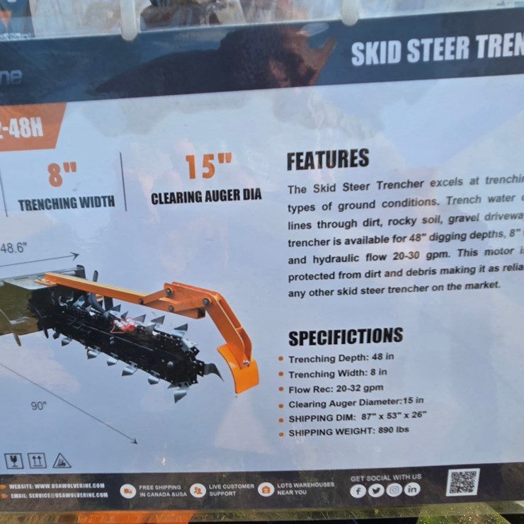 #8437 • Wolverine 48" trencher
