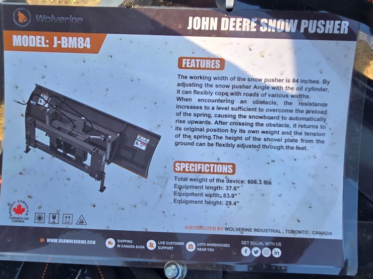 #8828-•-wolverine-(jd-style-hookup)-84"-dozer-angle-blade-image-5