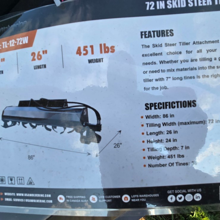 #8830 • Wolverine 72" Tiller