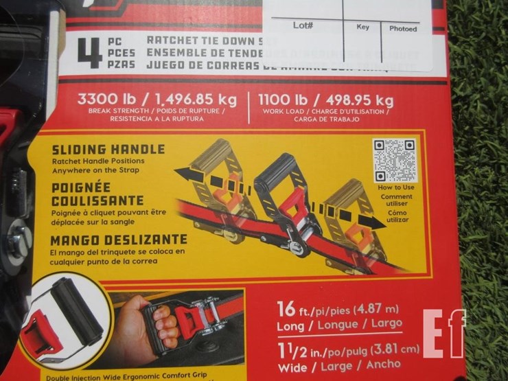 (4)-new-16'-x-1.5"-powerbuilt-ratchet-straps-image-3