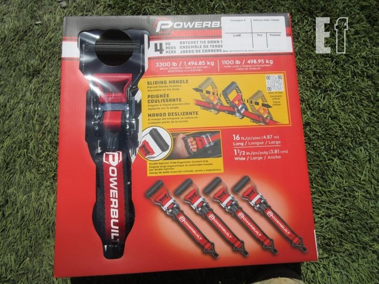 (4)-new-16'-x-1.5"-powerbuilt-ratchet-straps-image-1