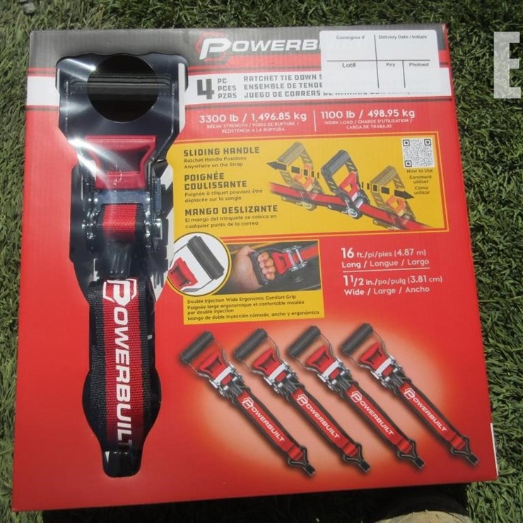 (4) NEW 16' X 1.5" POWERBUILT RATCHET STRAPS