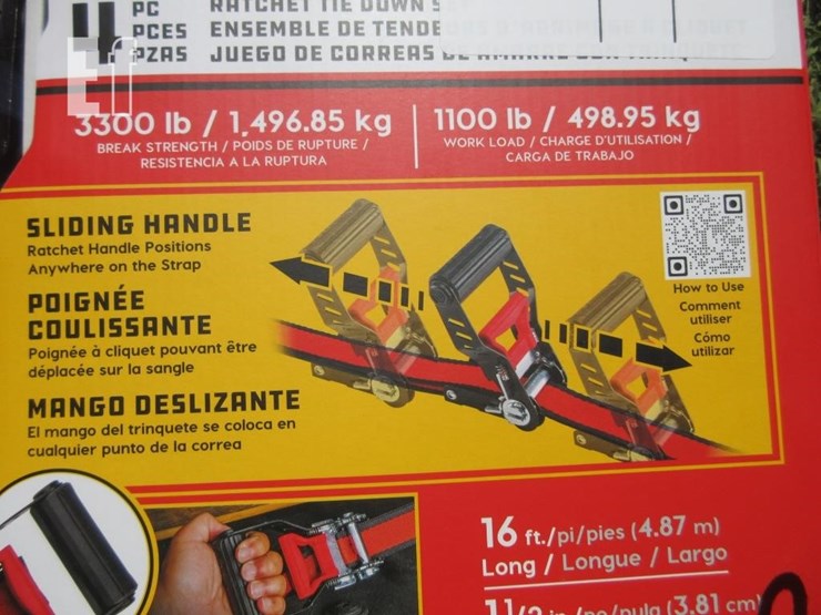 (4)-new-16'-x-1.5"-powerbuilt-ratchet-straps-image-3