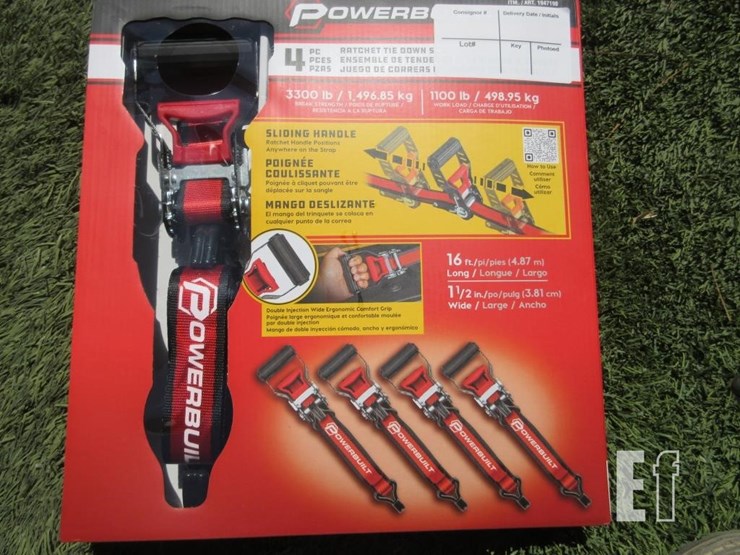 (4)-new-16'-x-1.5"-powerbuilt-ratchet-straps-image-1