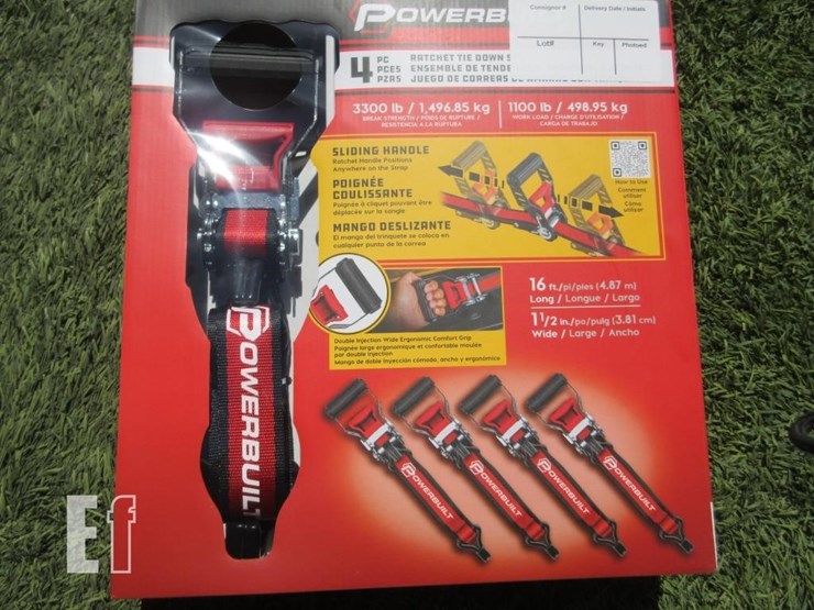 (4)-new-16'-x-1.5"-powerbuilt-ratchet-straps-image-1