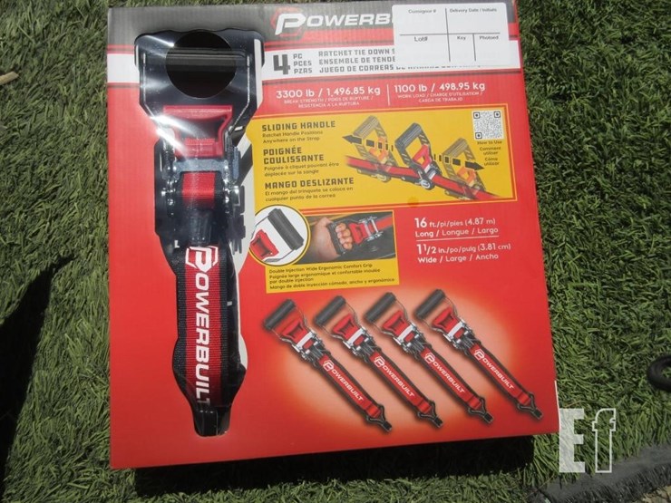 (4)-new-16'-x-1.5"-powerbuilt-ratchet-straps-image-1