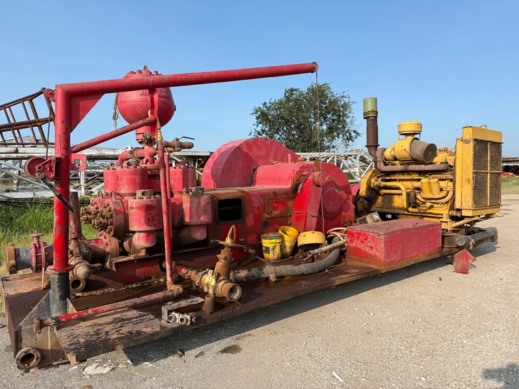 ideco-214-duplex-mud-pump-p/b-caterpillar-d353e-engine,-skidded-image-1