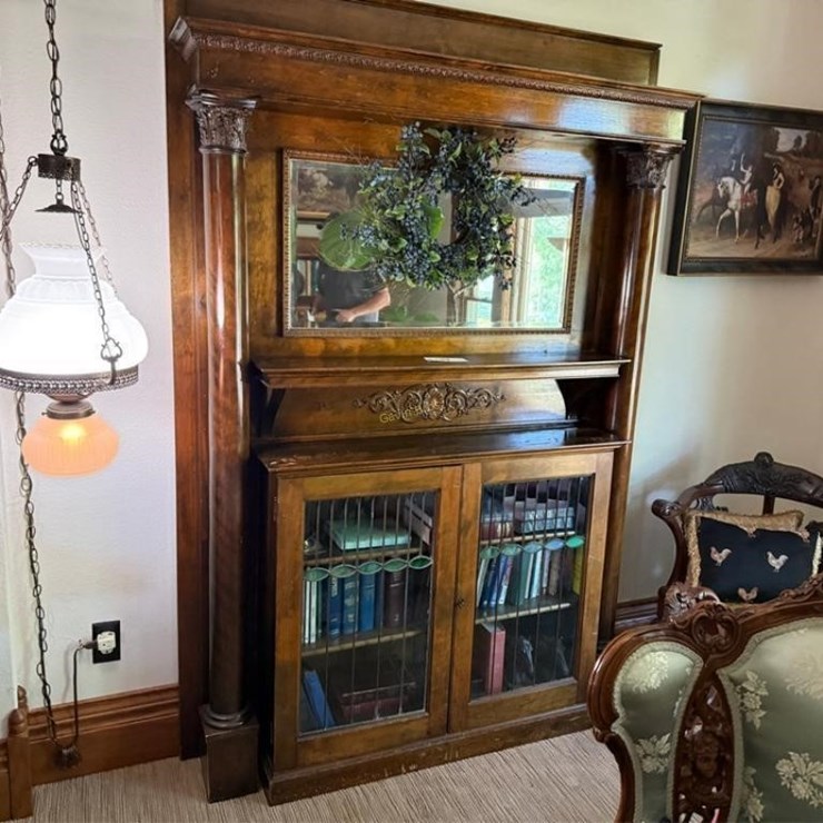Glass Door Wood Bookcase