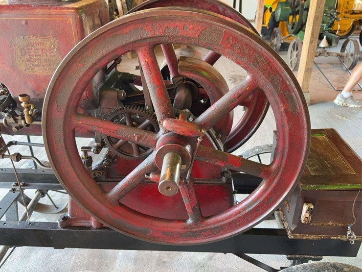 "rare"-stover-john-deere-plow-company-4-horse-hit-and-miss-engine-and-cart-image-23