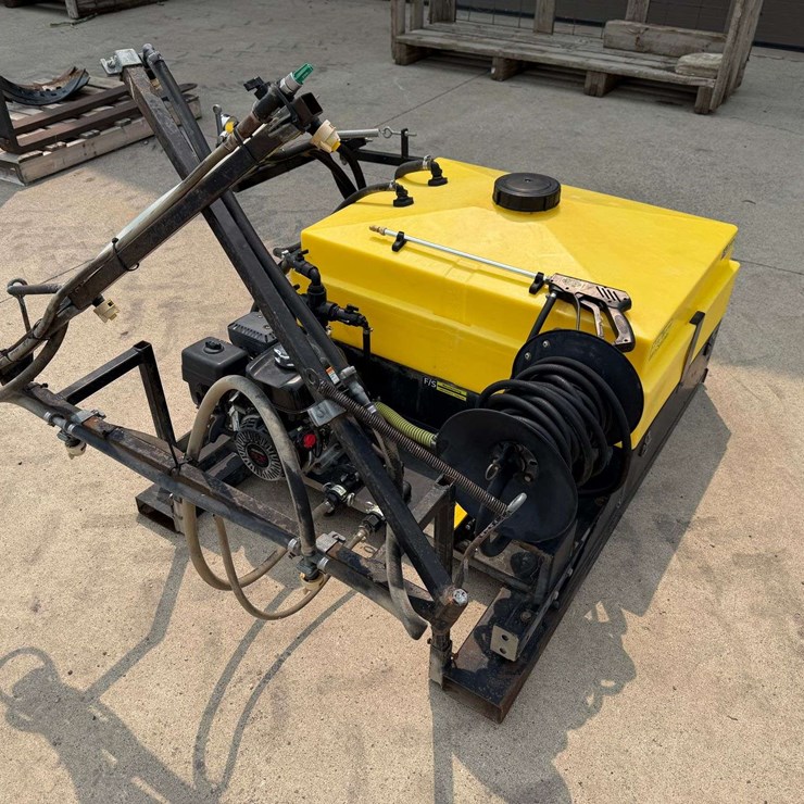 F/S Manufacturing UTV Sprayer, 50 Gallon Tank, 8’ Boom, Fence Line Nozzle, Honda GX120 Engine, Wand,