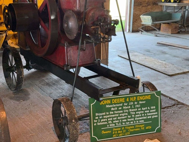 "rare"-stover-john-deere-plow-company-4-horse-hit-and-miss-engine-and-cart-image-47
