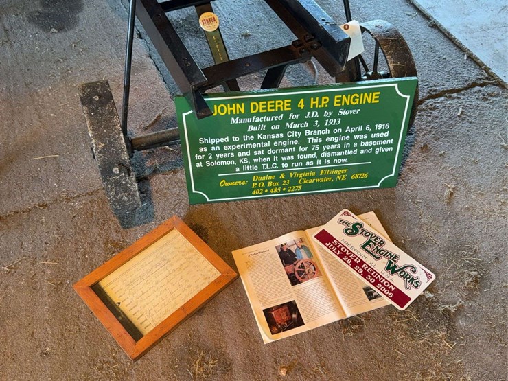 "rare"-stover-john-deere-plow-company-4-horse-hit-and-miss-engine-and-cart-image-48