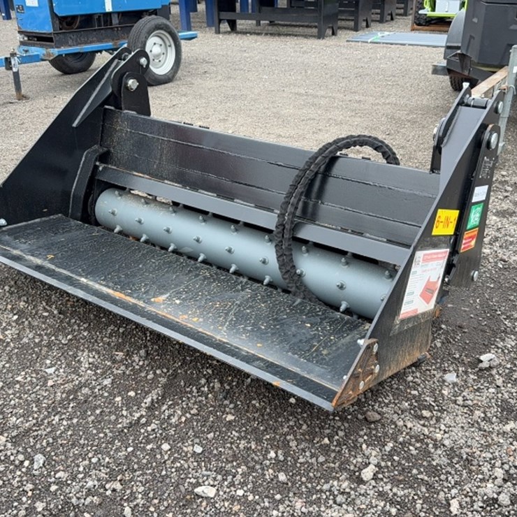 #2043 • RAY TREE 72" SKID STEER 6 IN 1 POWER RAKE BUCKET