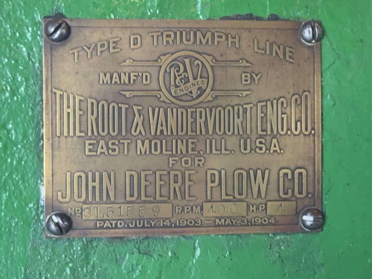 root-and-vandervoort-john-deere-4-horse-hit-and-miss-engine-with-cart-image-11