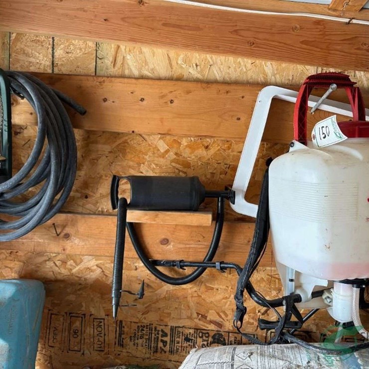 Solo backpack sprayer, garden hose, sprinkler and misc.