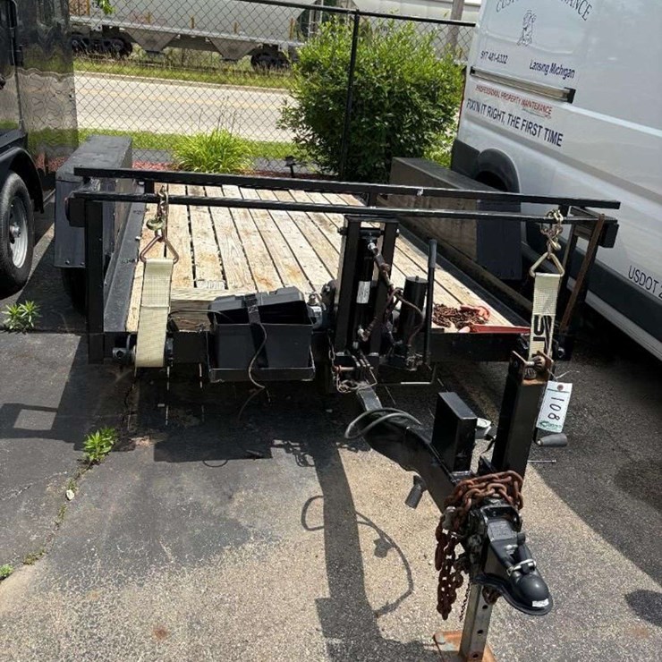 14 ft Tandem Axle Trailer, low profile, with winch, weighs less than 2500#