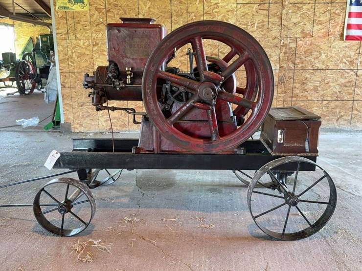 "rare"-stover-john-deere-plow-company-4-horse-hit-and-miss-engine-and-cart-image-36