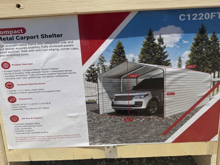 #247-•-12'-x-20'-metal-carport-shelter---sdlc1220ft-image-2