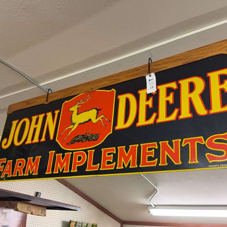 John Deere Farm Implements Porcelain Double Sided Sign