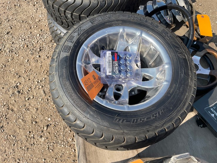 #4512-•-set-of-(4)-chrome-golf-cart-wheels-and-tires-image-3