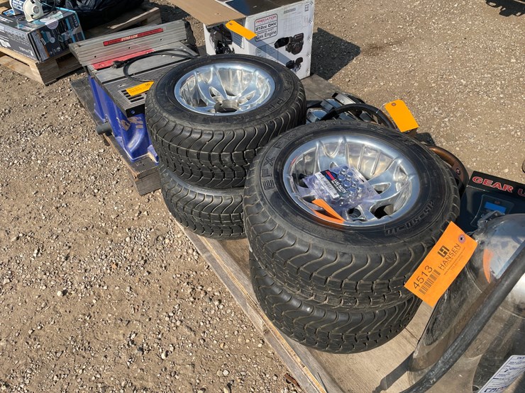 #4512-•-set-of-(4)-chrome-golf-cart-wheels-and-tires-image-1