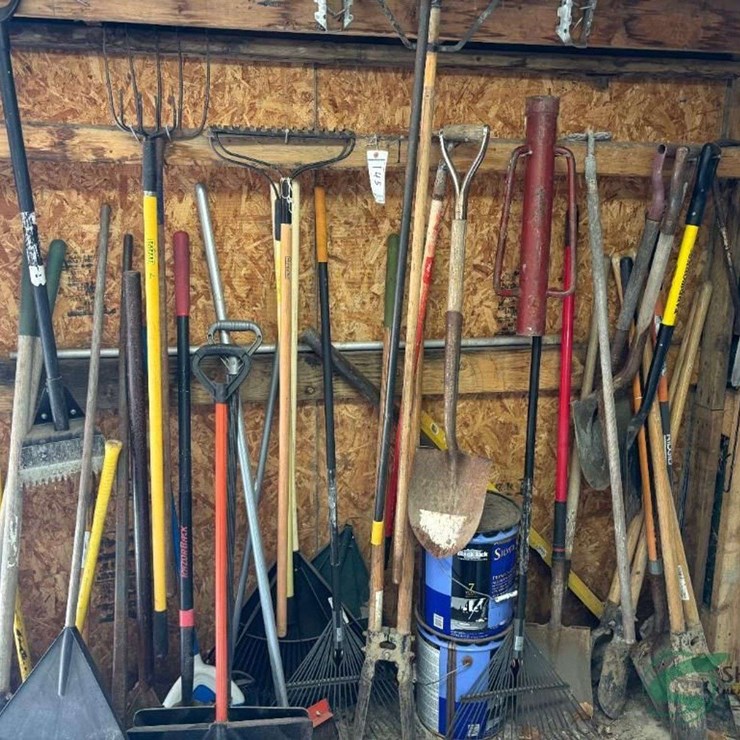 Yard Hand Tools - shovels, rakes, brooms, forks and misc.
