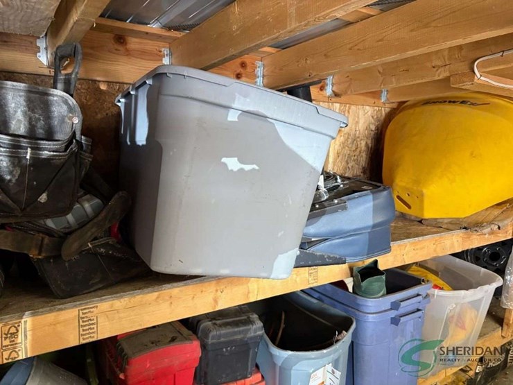 contents-of-totes,-empty-toolboxes,-boat-seat,-empty-coffee-containers-image-2