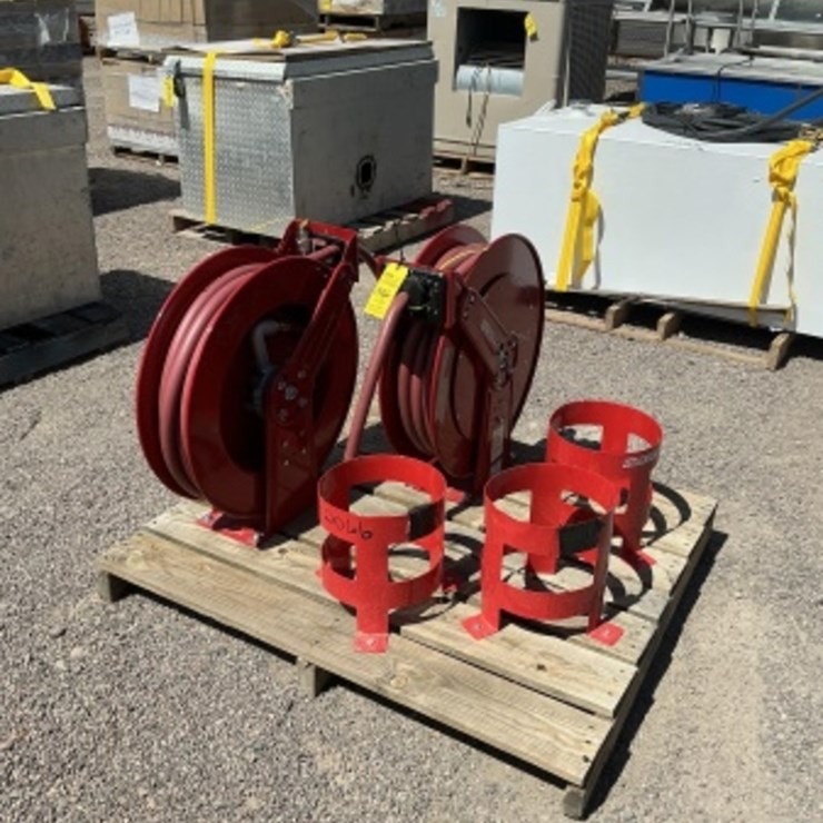 (2) HOSE REELS & TANK HOLDERS
