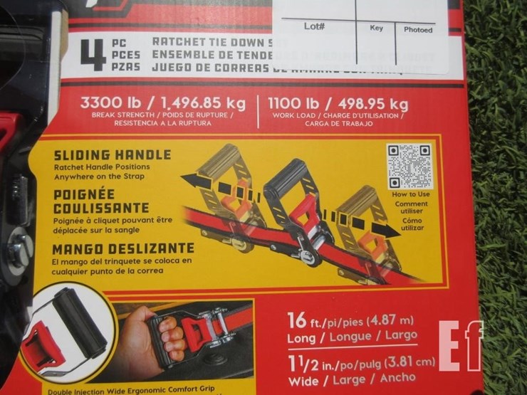 (4)-new-16'-x-1.5"-powerbuilt-ratchet-straps-image-3