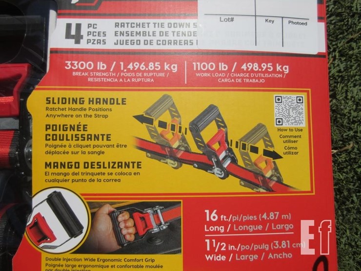 (4)-new-16'-x-1.5"-powerbuilt-ratchet-straps-image-3
