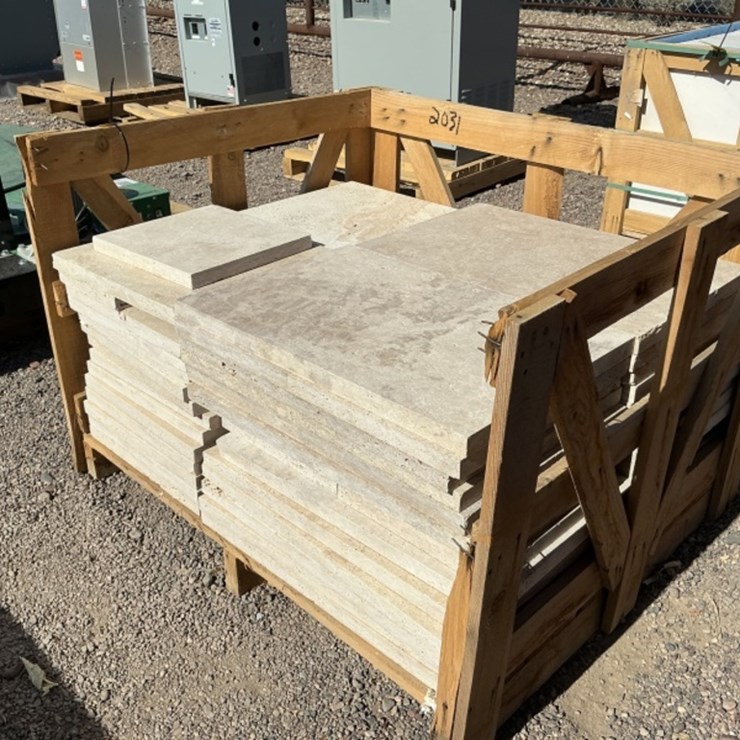 CRATE OF TRAVERTINE PAVERS