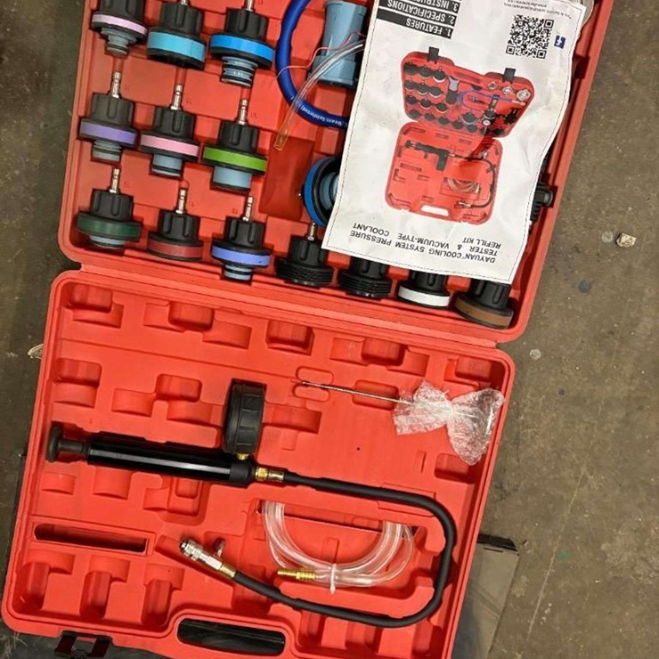 Cooling system pressure tester and refill kit