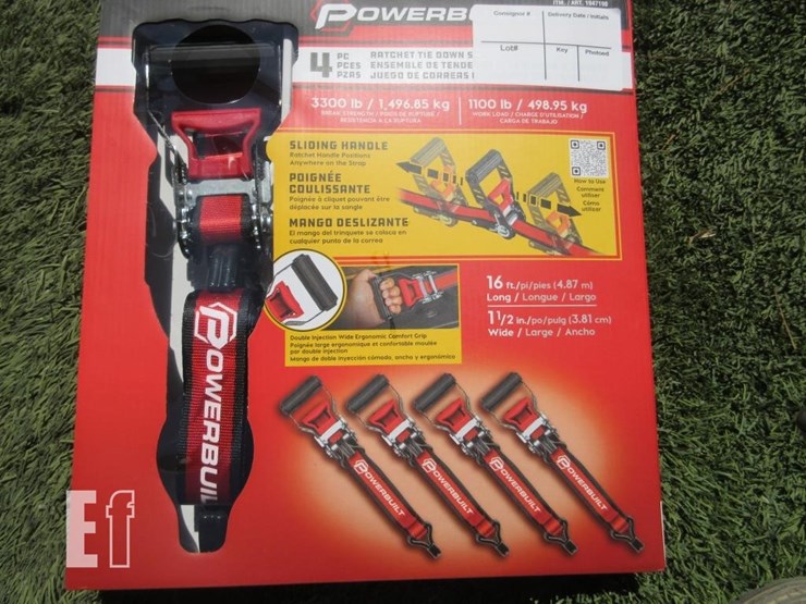 (4)-new-16'-x-1.5"-powerbuilt-ratchet-straps-image-1