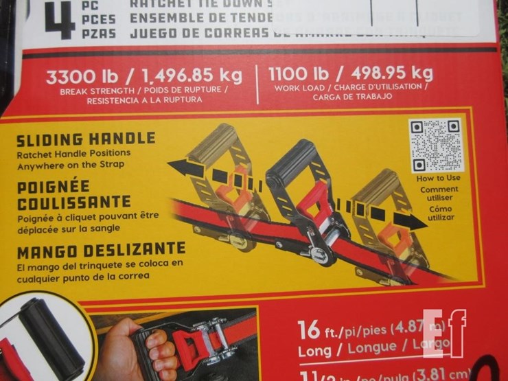 (4)-new-16'-x-1.5"-powerbuilt-ratchet-straps-image-3