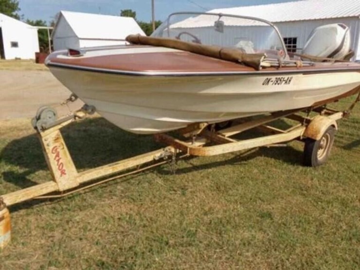1968-glastron-15'-boat-and-trailer,-evenrude-image-1