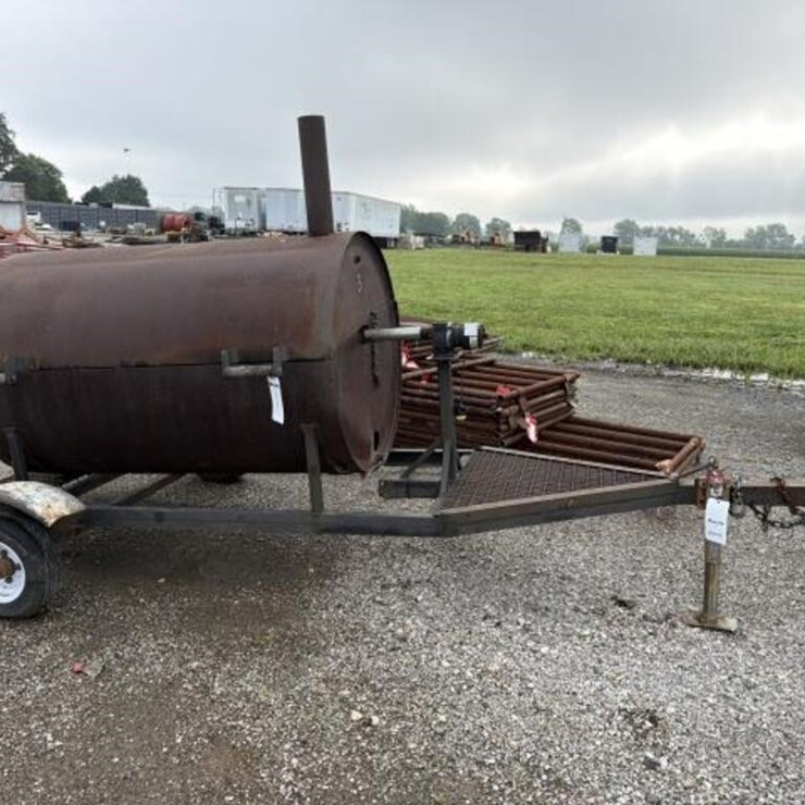 5 foot Barrel Smoker on Trailer