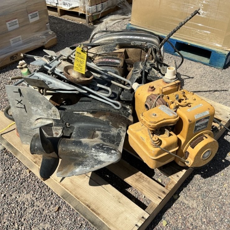 PALLET OF ASST BOAT PARTS & ENGINES