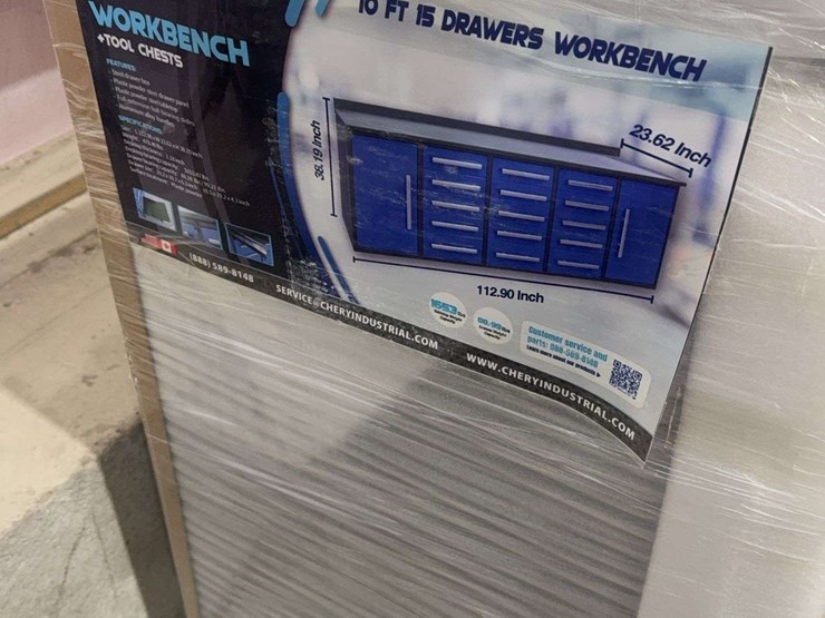 2026-10ft-blue-workbench-with-15-drawers-&-2-cabinets.-112*26*39-inch,-drawers-with-lock-and-anti-slipinners.-using-new-3-rail-sliding-image-1